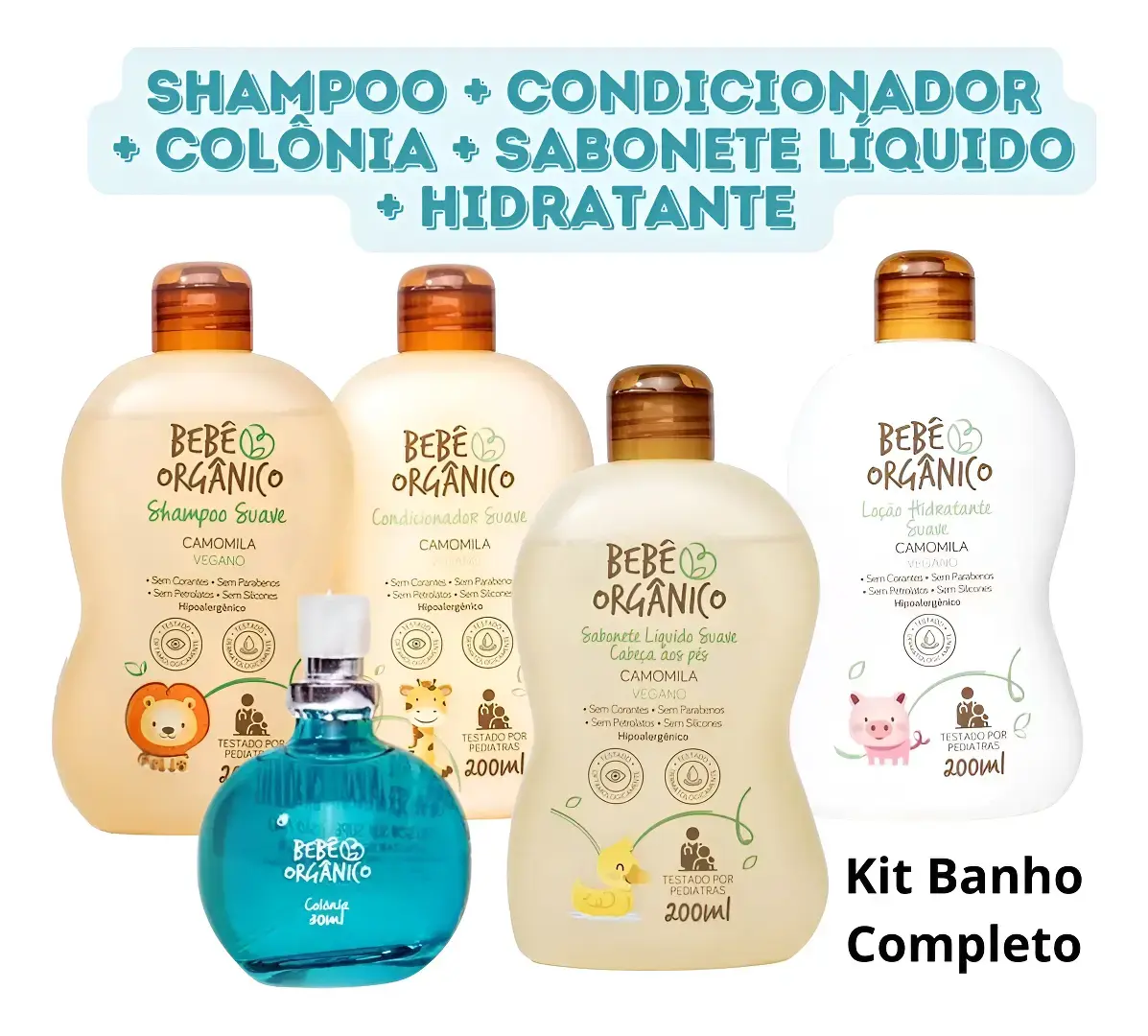 Shampoo + Condicionador + Colônia + Sabonete + Hidratante