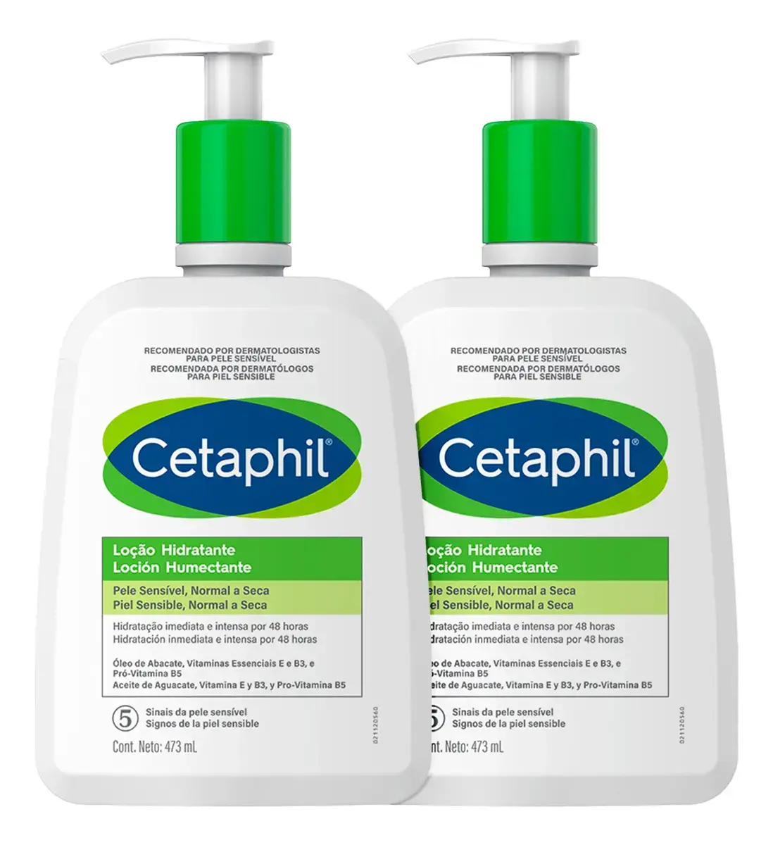 Emulsão para corpo Cetaphil Intensivo en dispensador de 473mL/400g neutra - kit x 2 unidades