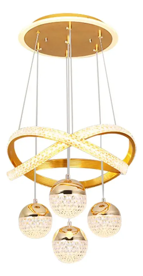 Lustres Led Pendente Moderno,luminaria De Teto 2anéis 4bolas