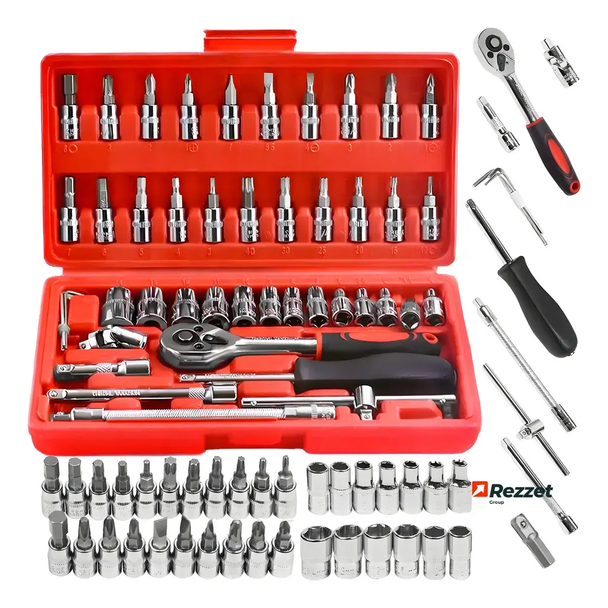 Kit Jogo De Ferramentas Profissional 46 Peças Chave Fenda