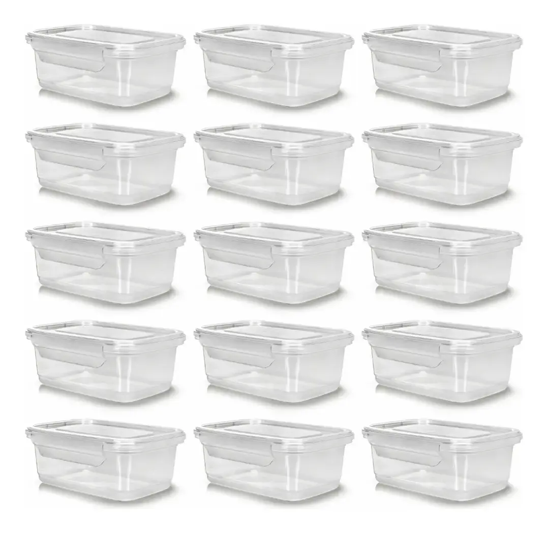 Kit 10 Potes 750ml Herméticos Travas Marmita Reutilizável