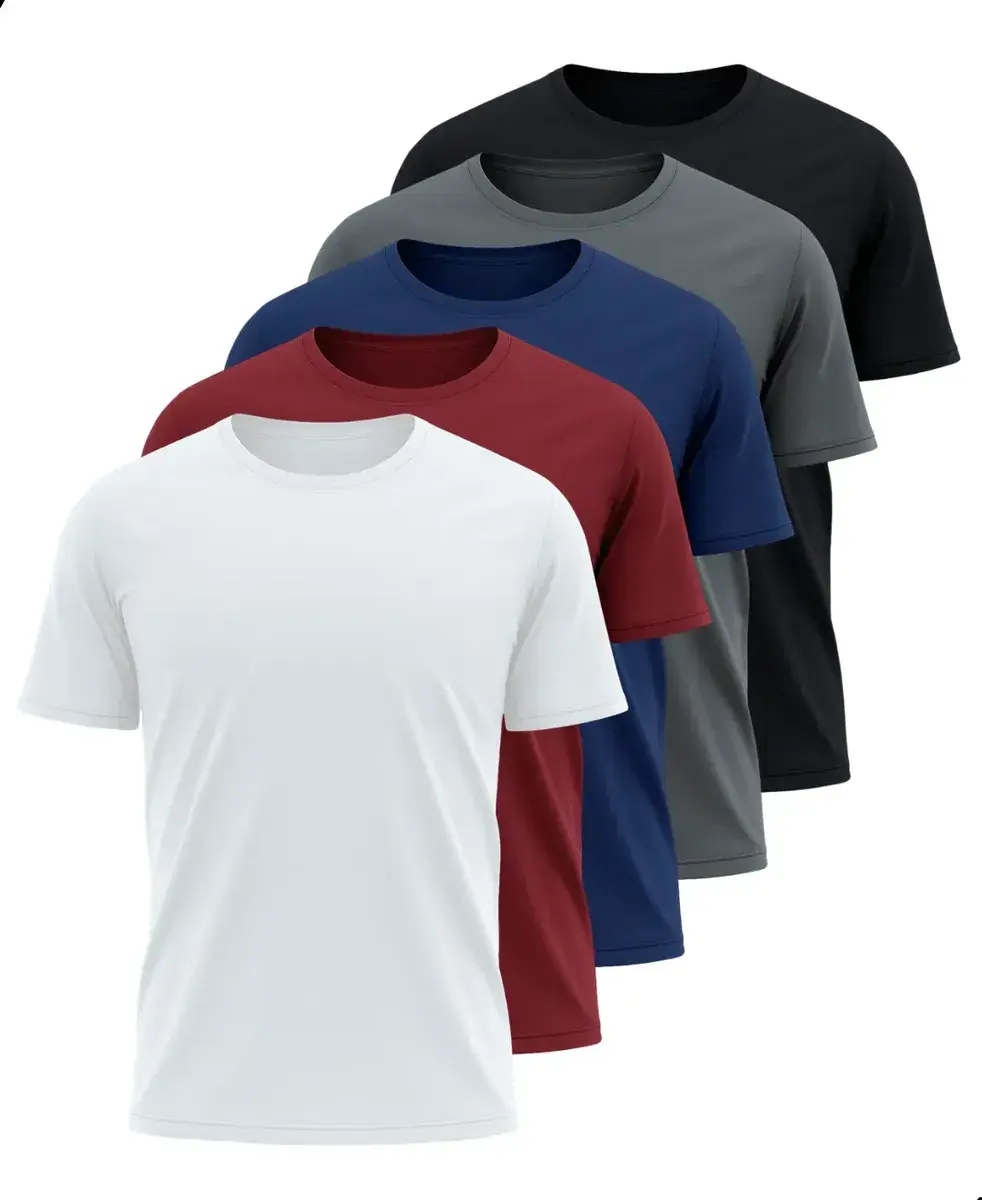 Kit 5 Camisetas Básicas Masculina Dry Fit Lisa Tradicional