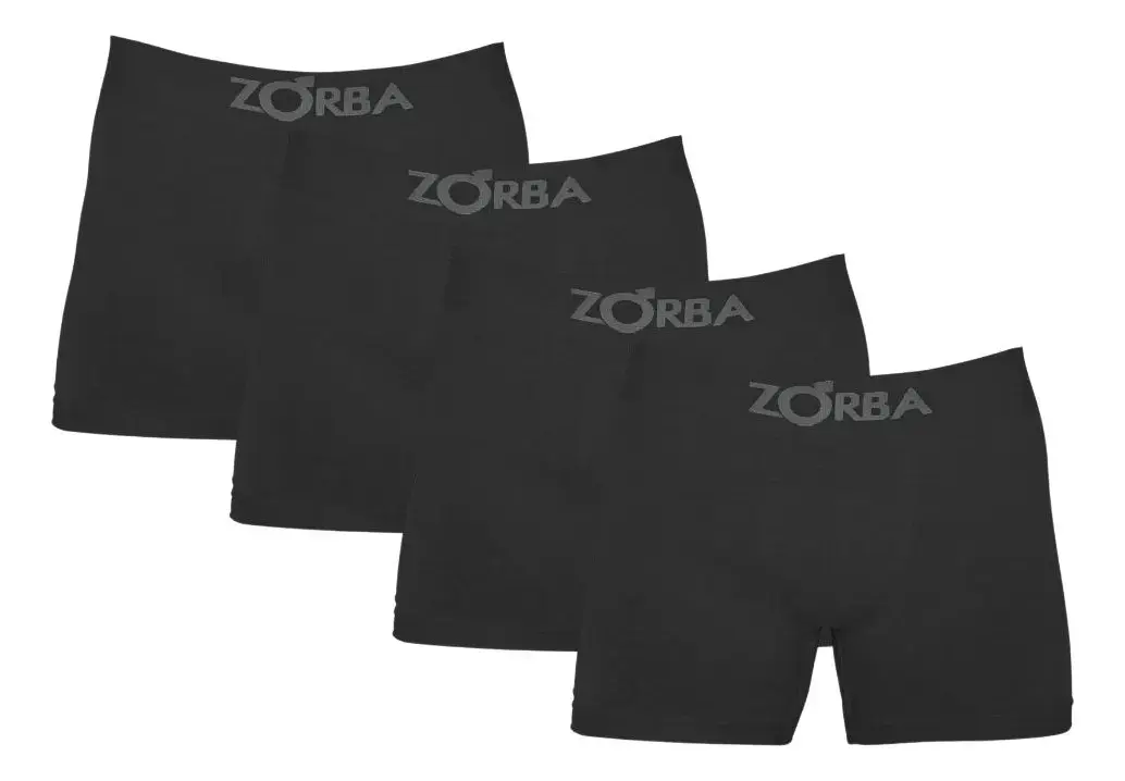 Kit Com 4 Cuecas Boxer Algodão Sem Costura Zorba 781