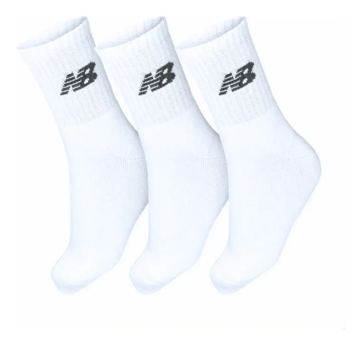 Kit 3 Meias De Algodão New Balance Cano Longo Confortável