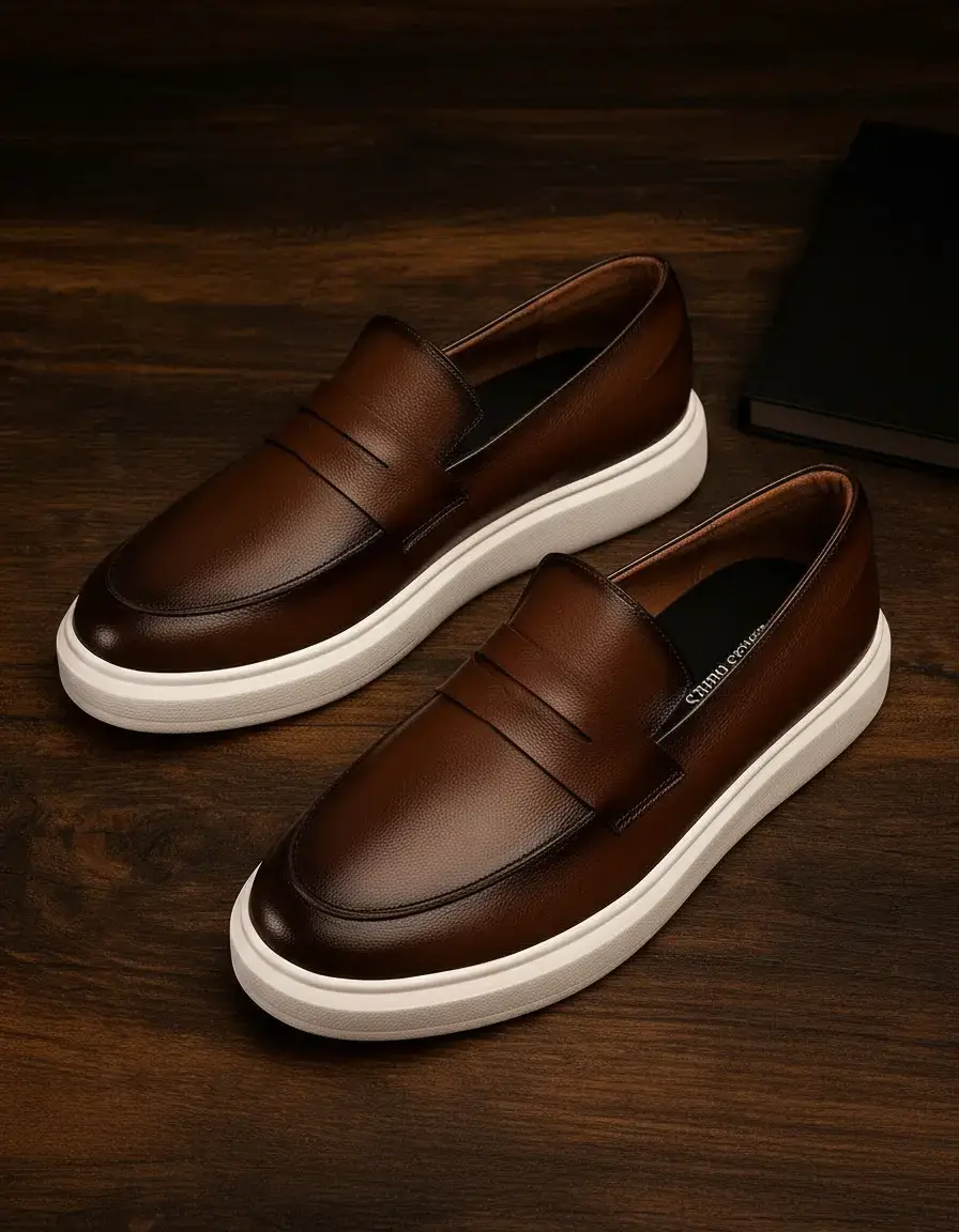 Sapato Loafer Masculino Mocassim Couro Casual Comfort Luxo