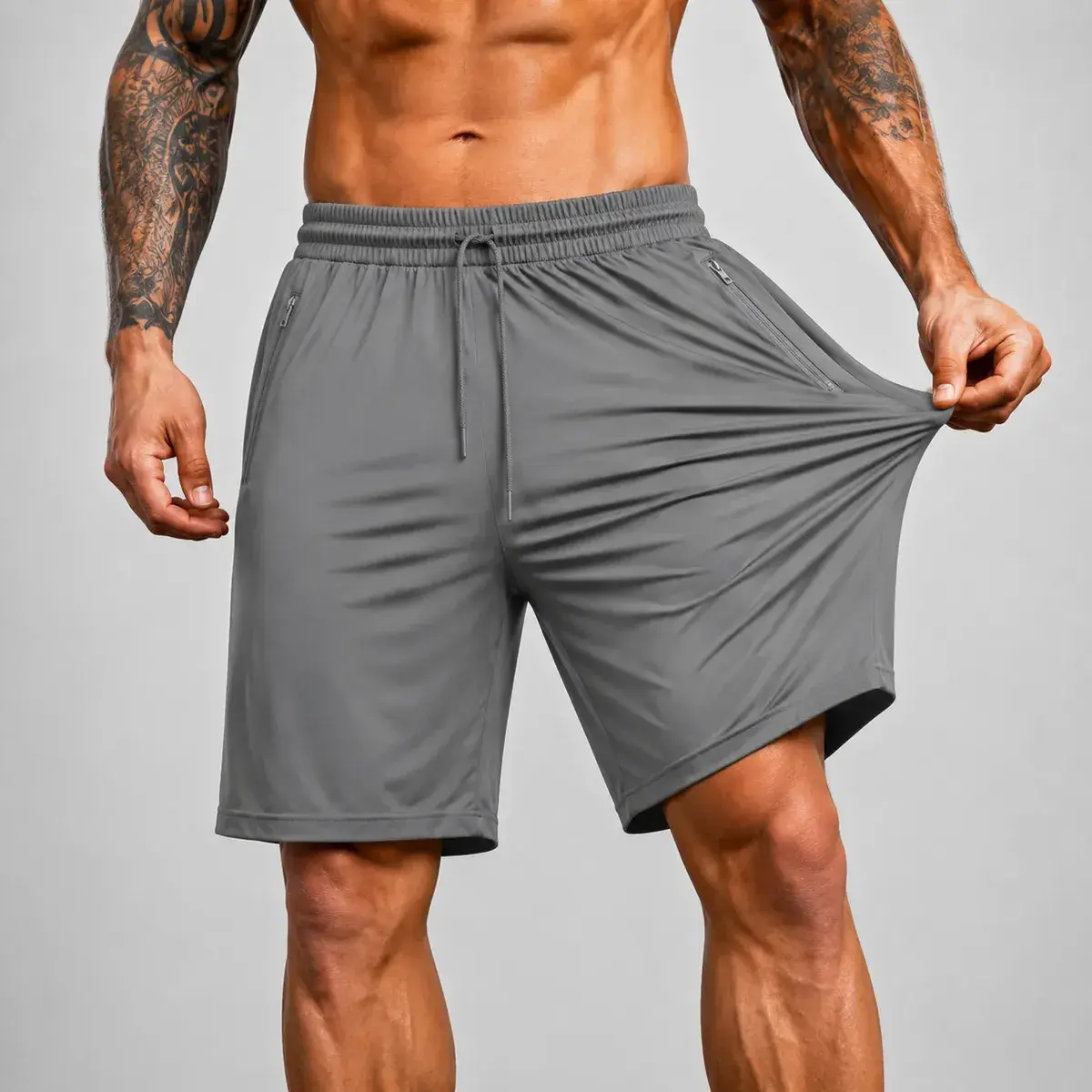 Shorts Esportivo Masculino Slim Fit Com Elastano Poliamida