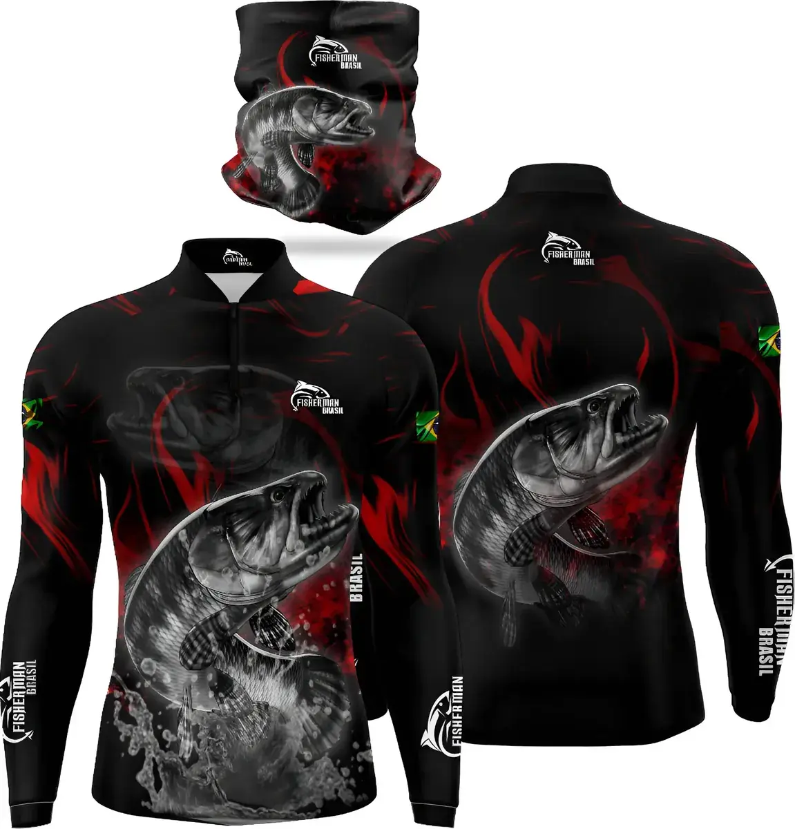 Camisa +bandana Traira Para Pesca Com Proteçao Uv50