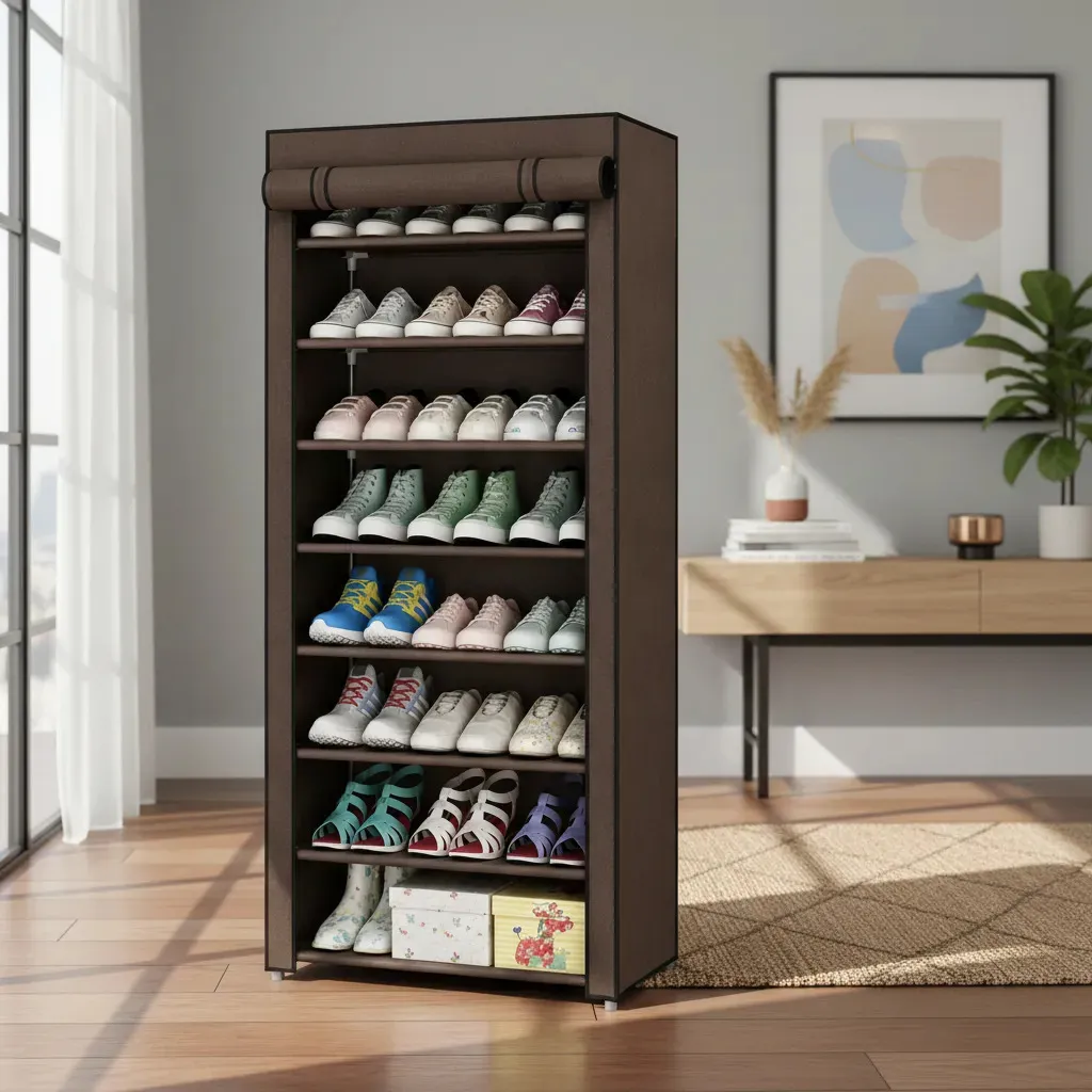 Sapateira Organizador De Sapatos Com 9 Prateleiras Tnt Marrom
