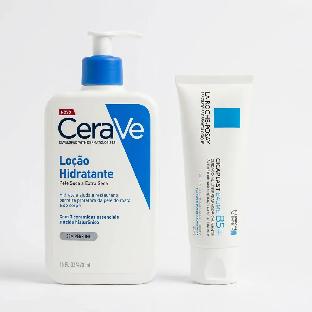 Kit Skincare Hidratante + Reparador: Cerave 473ml + La Roche-posay Cicaplast 40ml