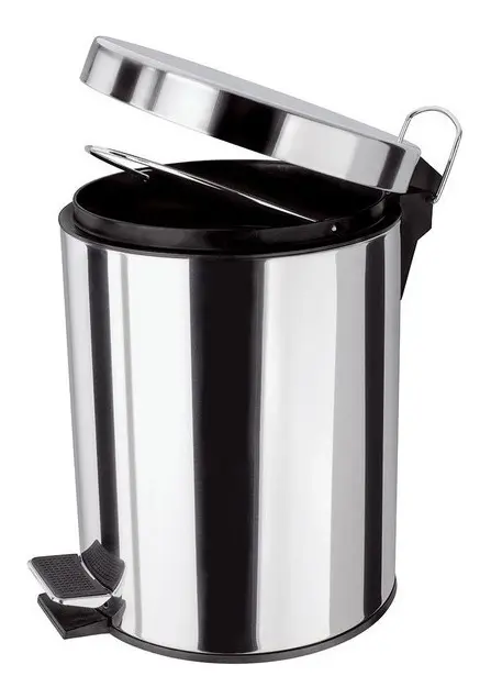 Lixeira Inox 5L Pedal Sem Contato Higiênico, Prático, Para Cozinha ou Banheiro