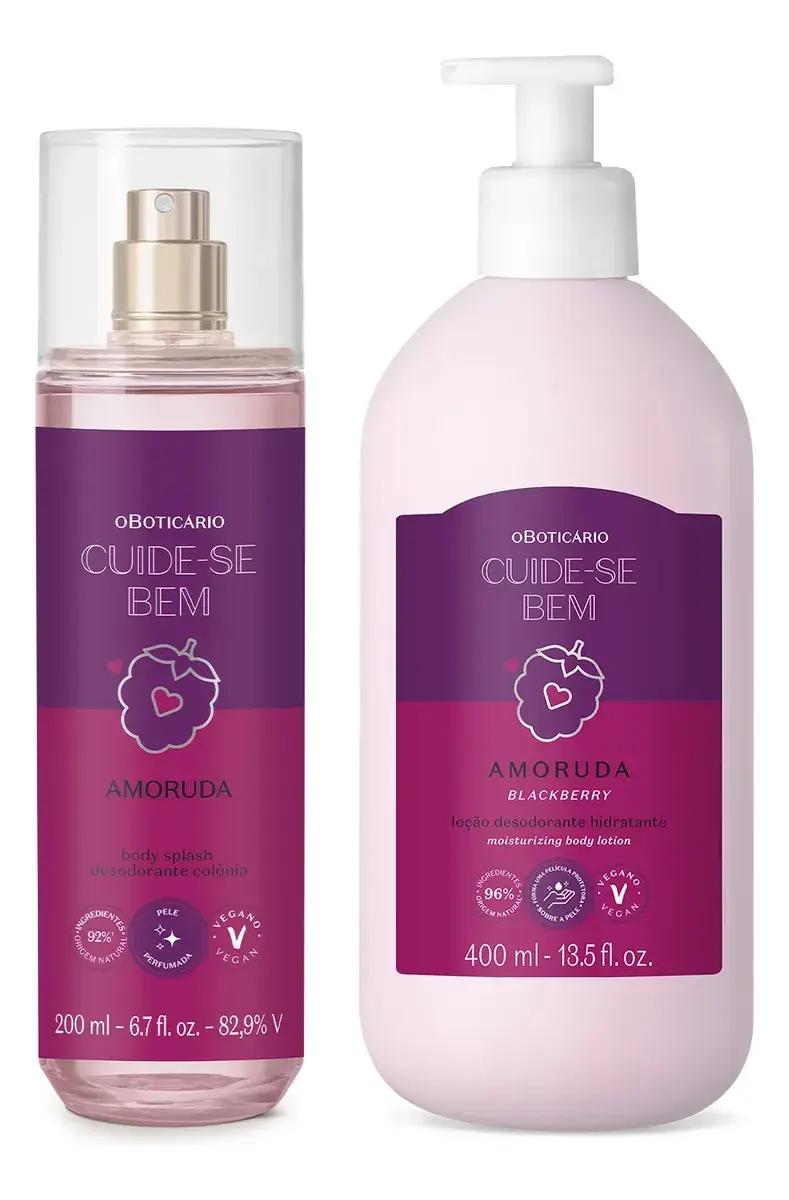 Combo Cuide-se Bem Amoruda: Body Splash 200ml + Loção Corporal 400ml