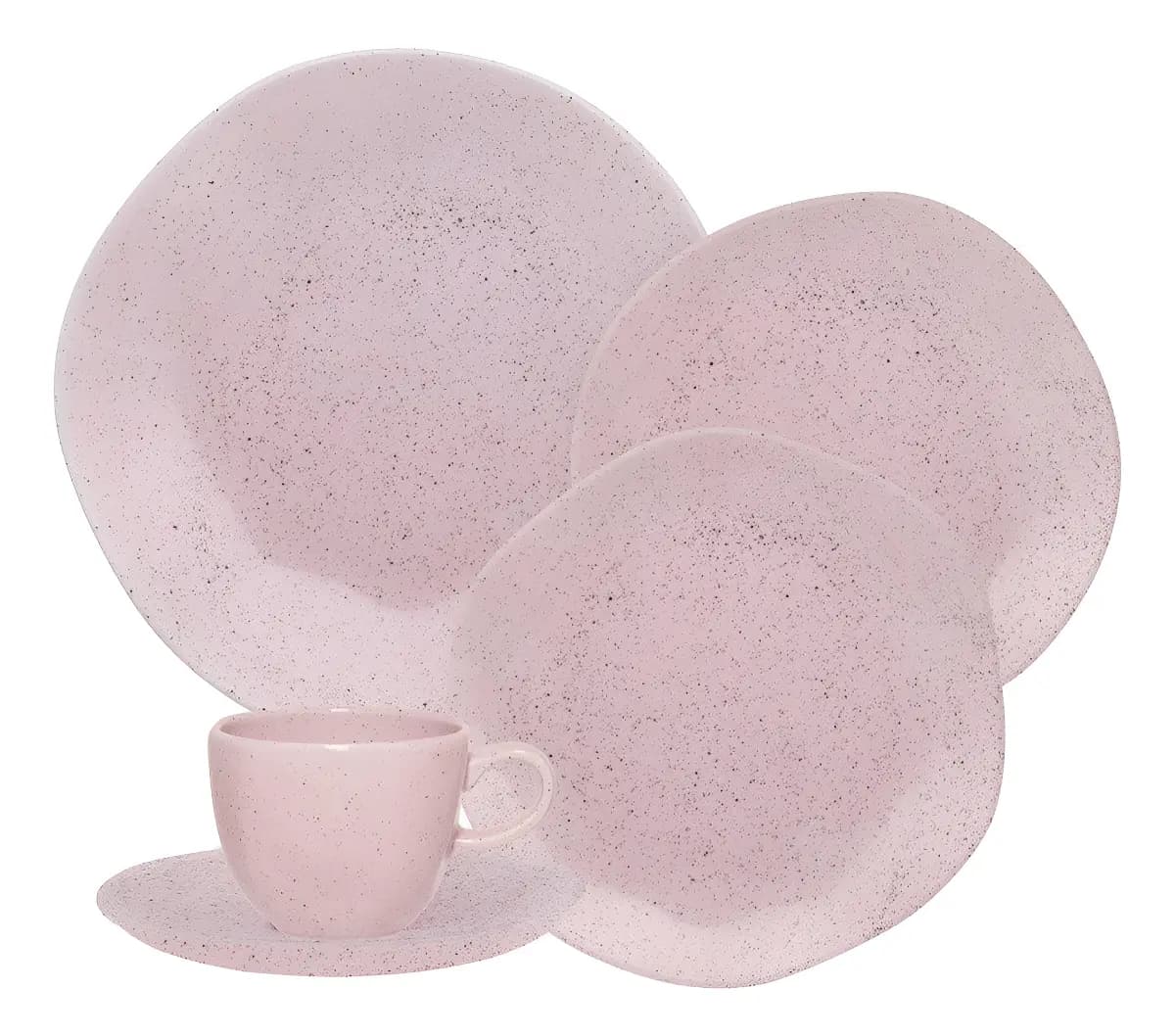 Jogo De Jantar Ryo Pink Sand 30 Peças Oxford Cor Rosa