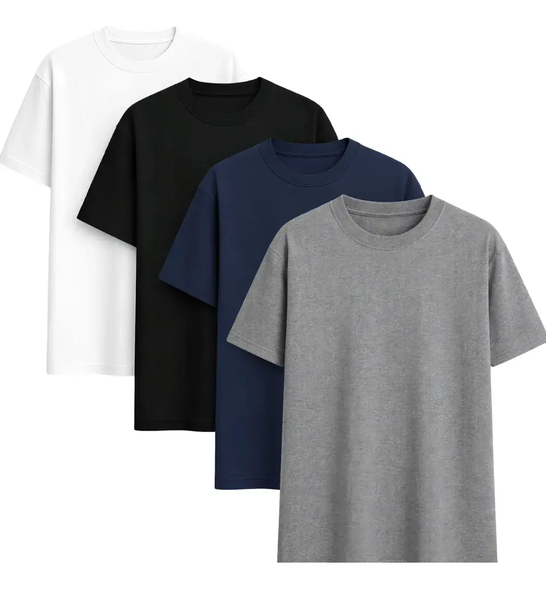 Kit 4 Camisas Camiseta Básica Lisa 100% Algodão Premium 30.1