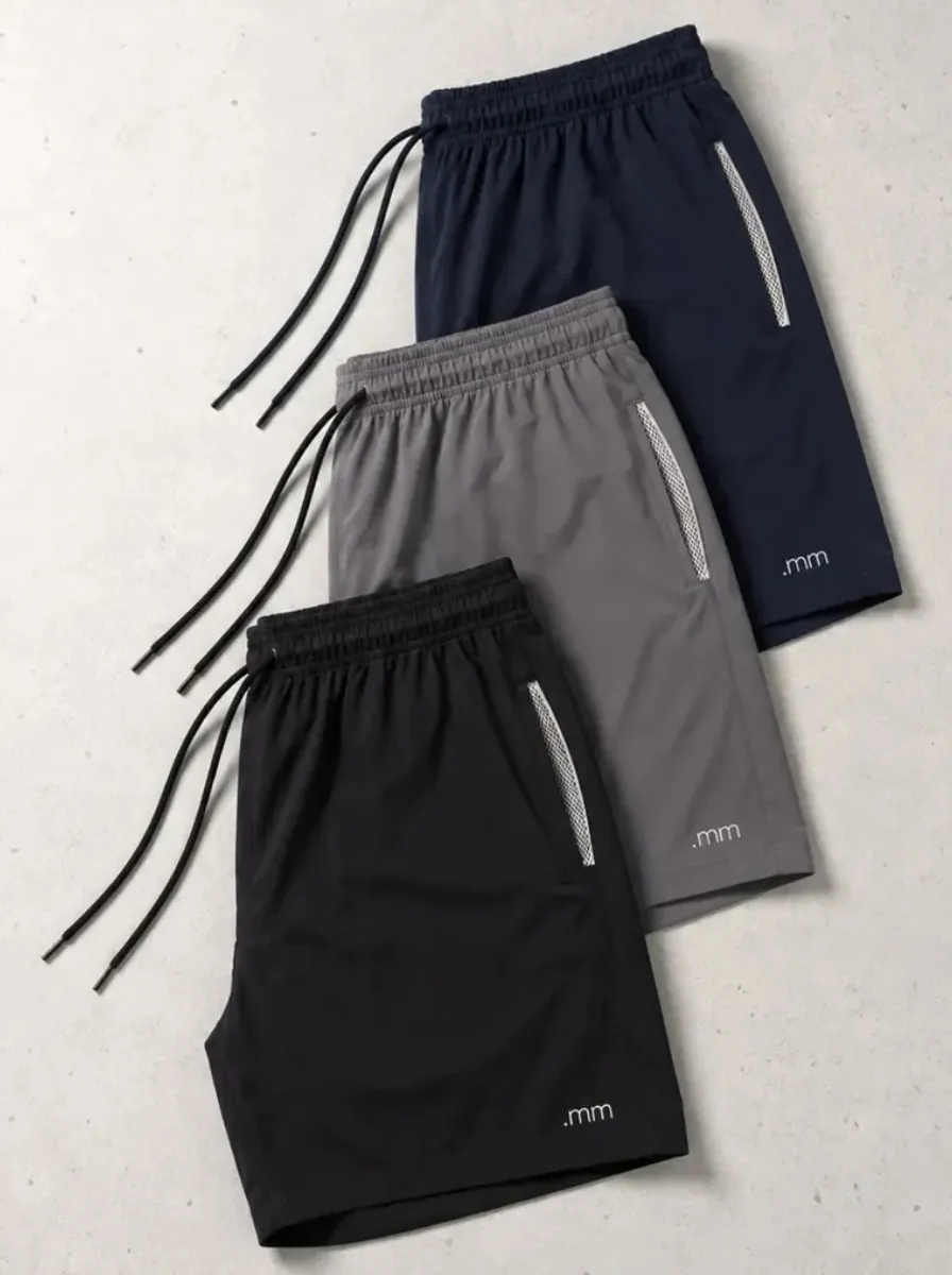 Kit 3 Bermuda Masculina Tactel Com Elastano Academia Treino