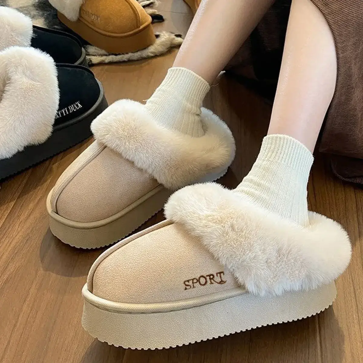 Pantufa Adultol Peluciada Térmica Inverno Confortável Luxo