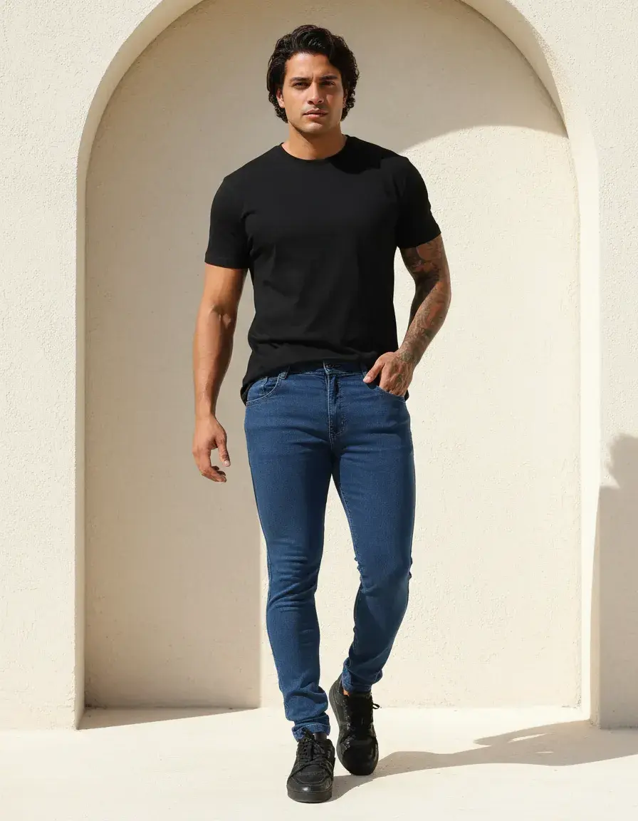 Calça Jeans Masculina Slim Skinny Super Lycra Linha Premium