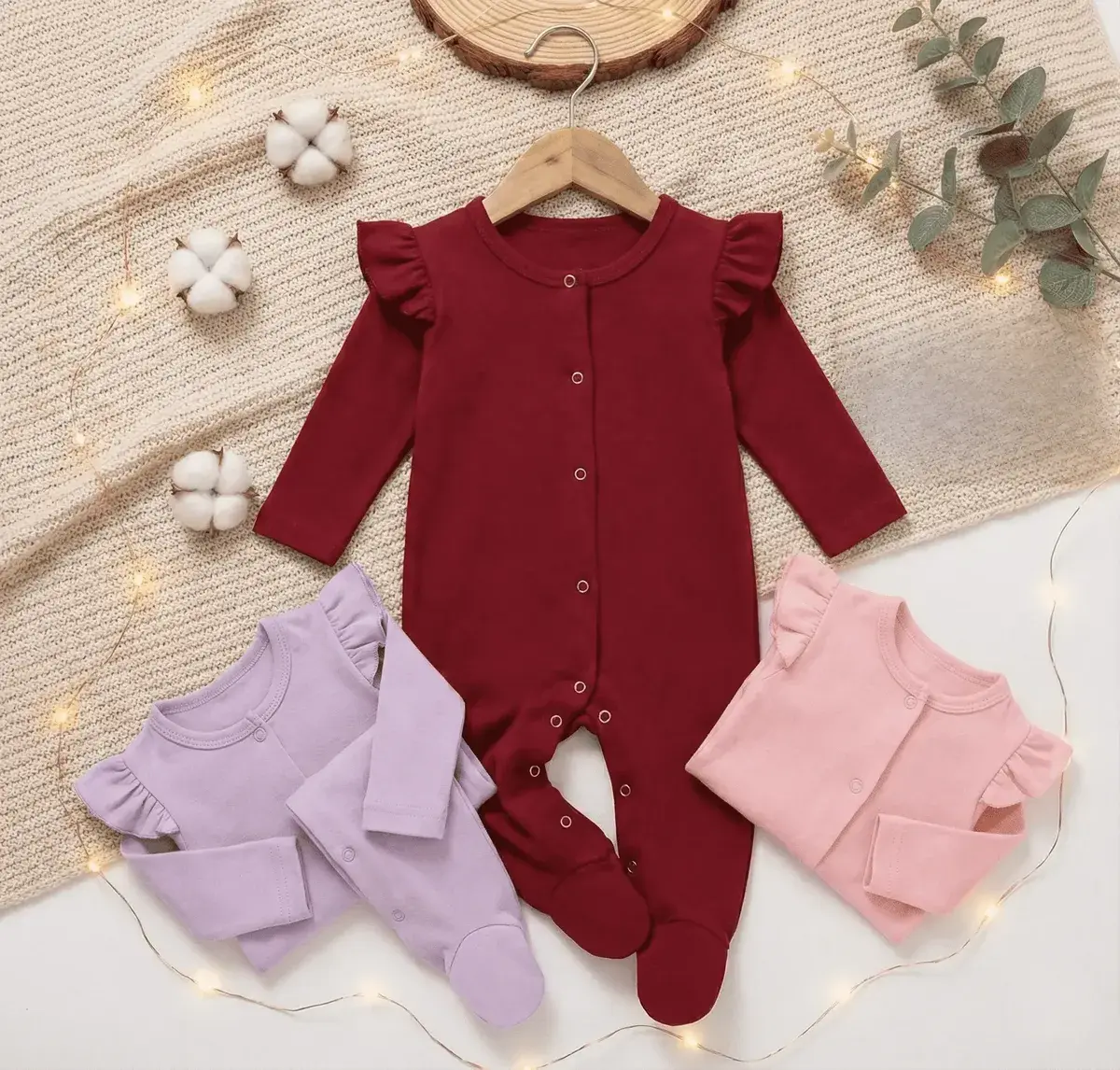 Kit 3 Macacões Nika Baby Bebê Menina Algodão