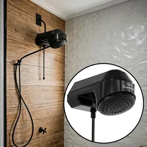 Chuveiro Elétrico Enerbras 7500W 220V Ducha Eletrônica Preta E-Soft