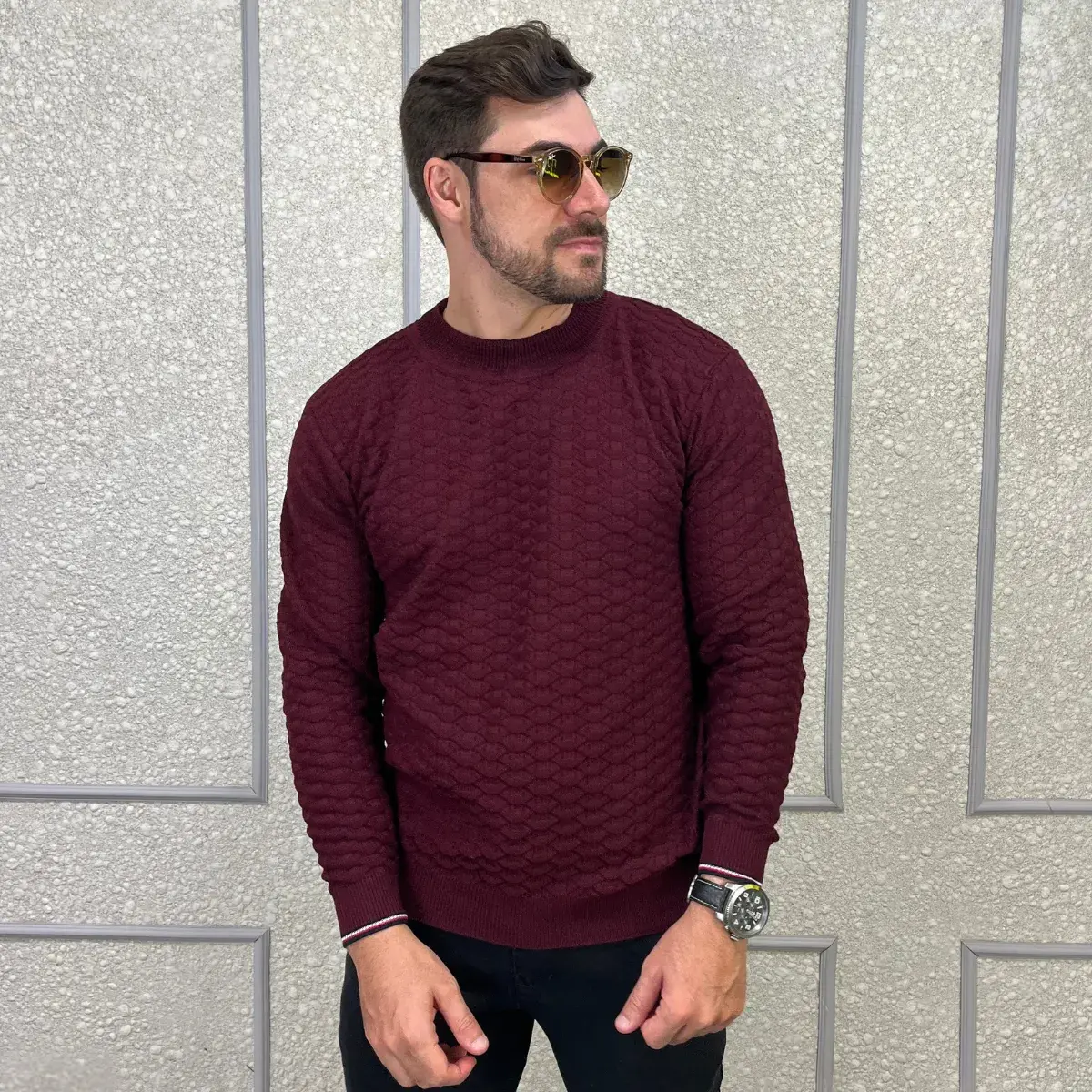 Suéter Masculino Blusa De Frio Tricô Lã Social Casual Liso