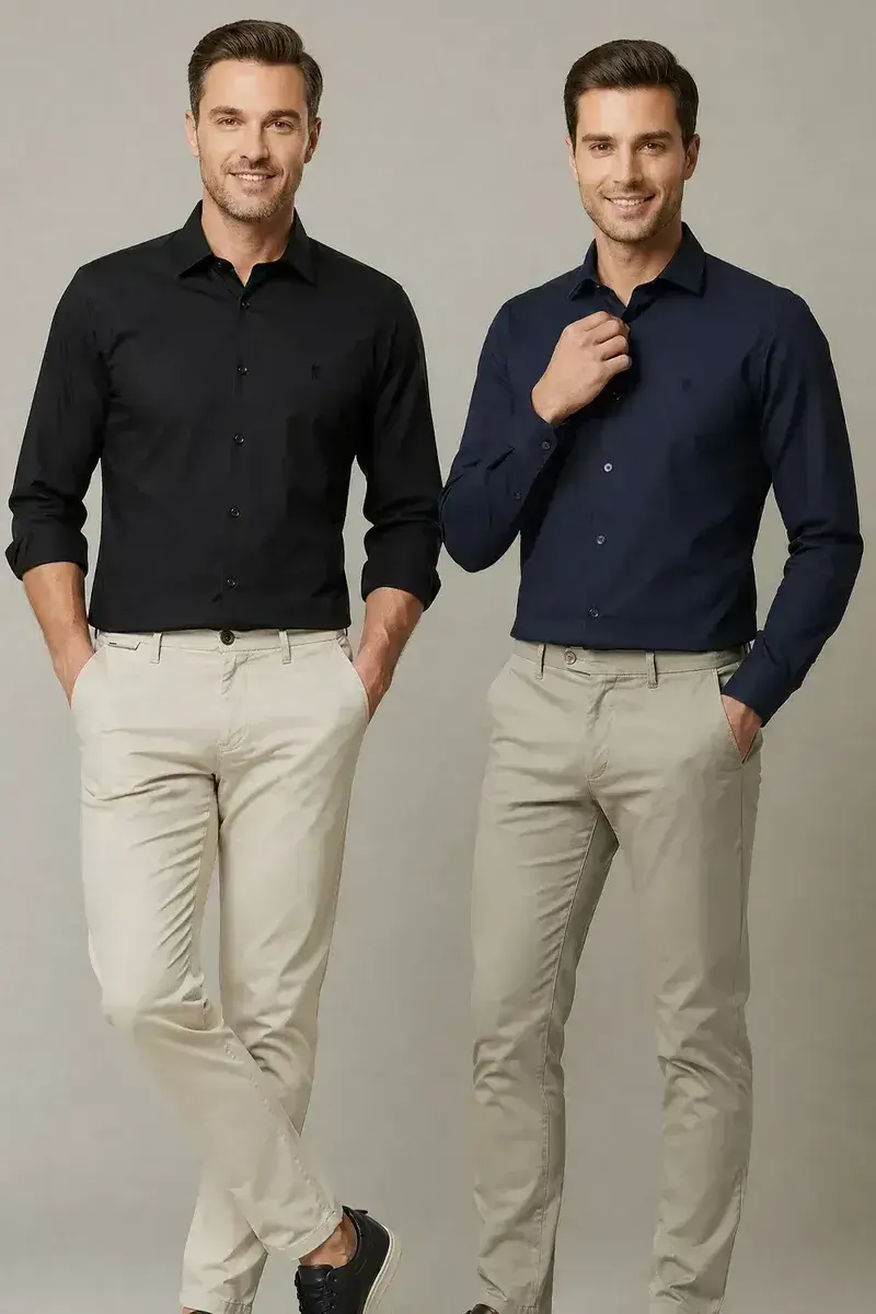 Kit 2 Camisas Slim Fit Polo Wear
