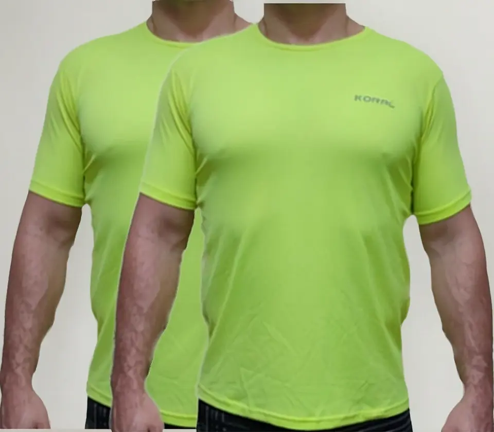 Camiseta Koral Fight Dry Masculina Amarela - Kit 2