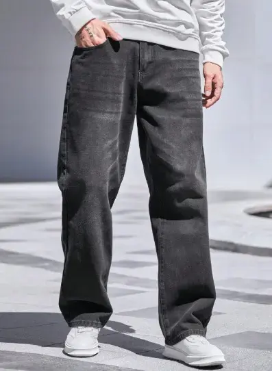 Calça Jeans Masculina Modelo Balão Baggy Bag Reta Boca Larga