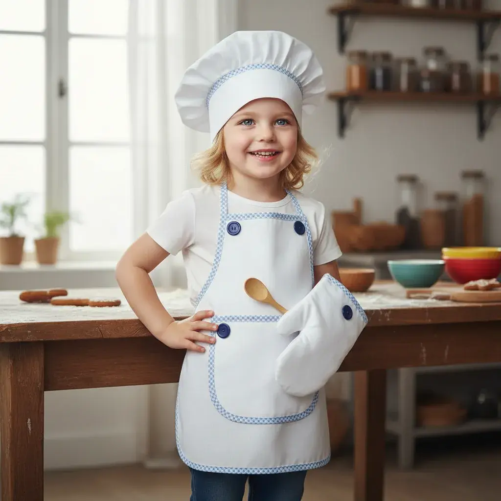 Promoção Kit Cozinheiro Avental Infantil/luva/touca Do Cheff