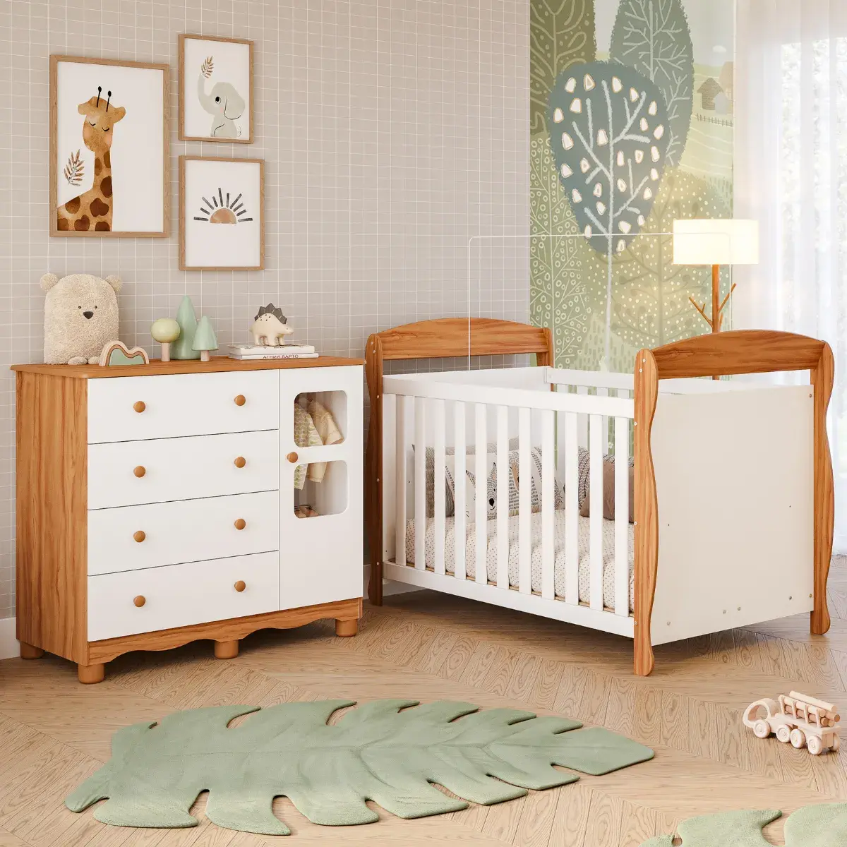 Quarto De Bebê Completo Berço Americano Marquesa Cômoda Uli