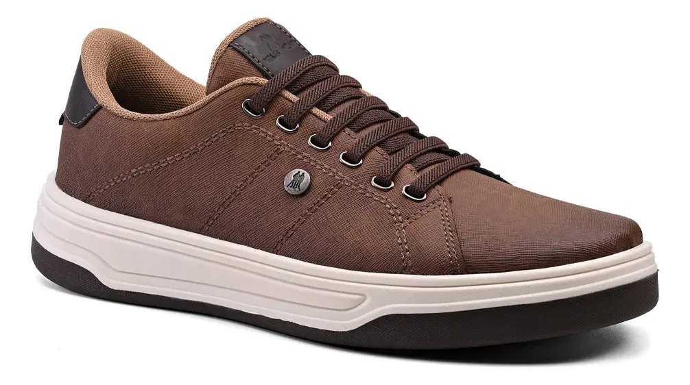 Tênis Casual Design Elegante Versátil Polo Wear Marrom Médio