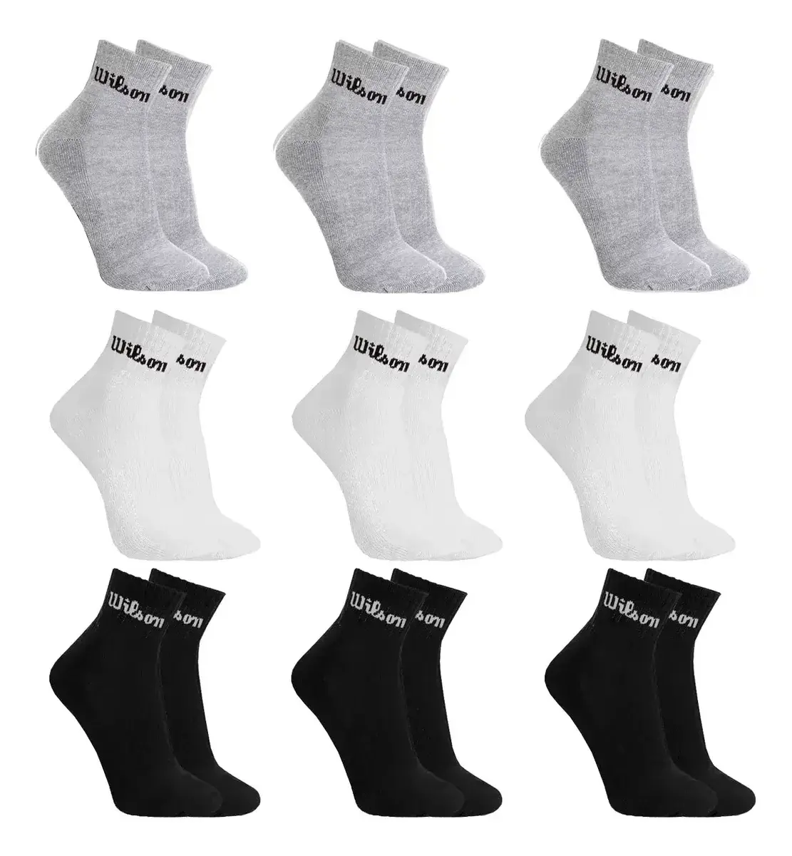 Kit 9 Pares Meias Wilson Cano Médio Masculino Adulto