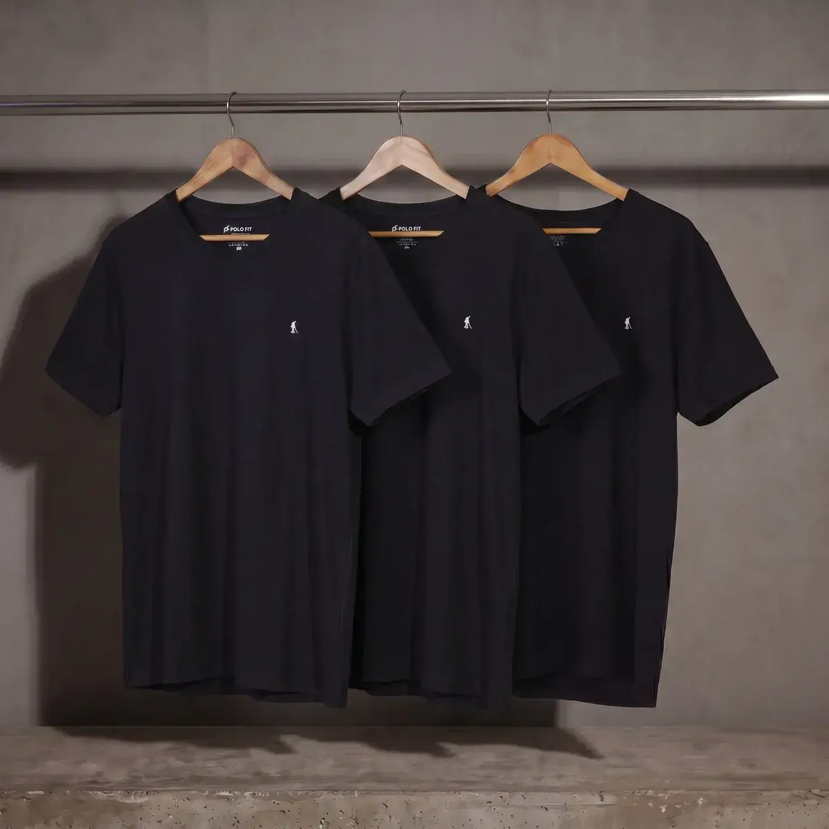 Kit 3 Camisetas Básica Masculina Polo Fit Lisa