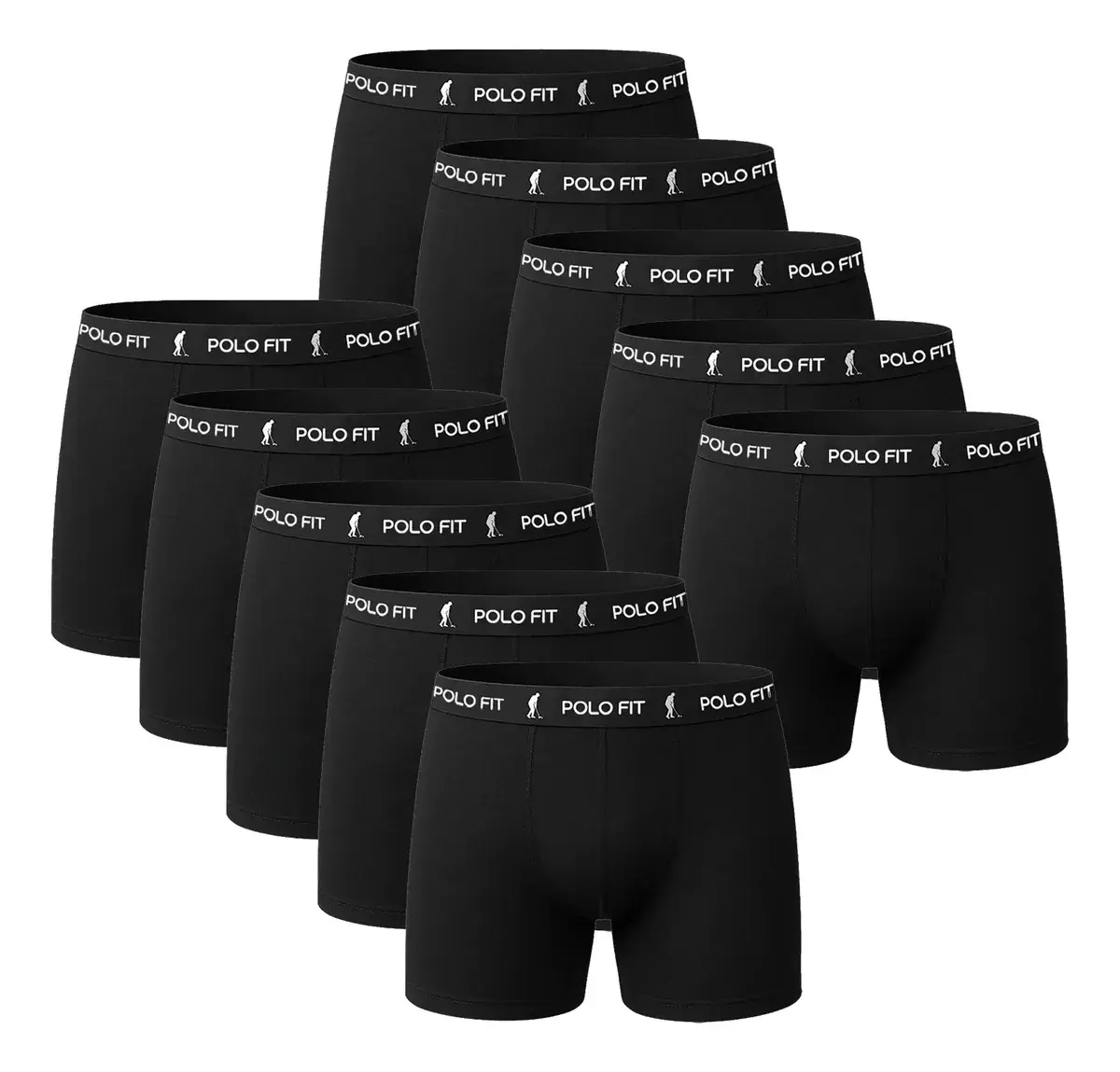 Kit 10 Cuecas Boxer Box Masculina Algodão Atacado Polo Fit
