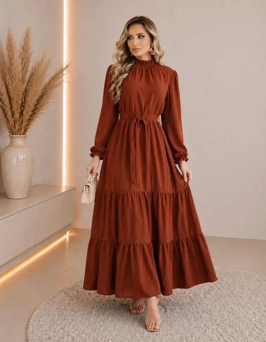 Vestido Longo Feminino Festa Elegante Premium Evangélico