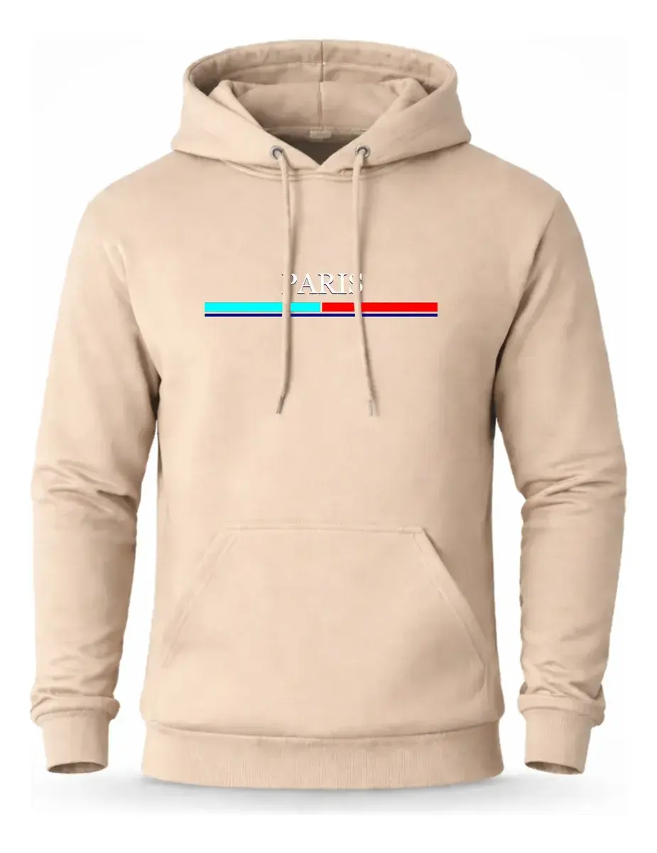 Moletom Canguru Premium Estampado Algodão Paris Tira
