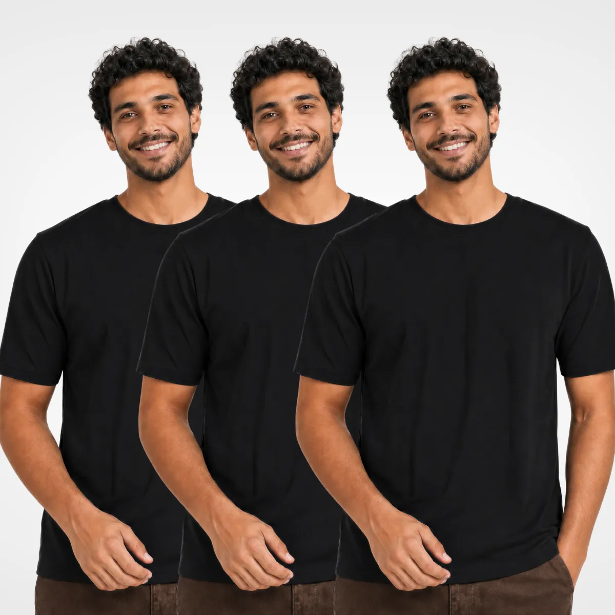 Kit 3 Camisetas Básica Masculina Unissex Lisa 100% Algodão