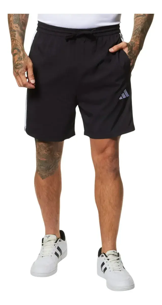 Short Masculino Casual Essential 3 Listras Chelsea Adidas