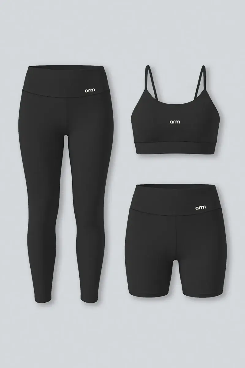 Kit Conjunto Feminino Fitness Top Alça + Legging + Short