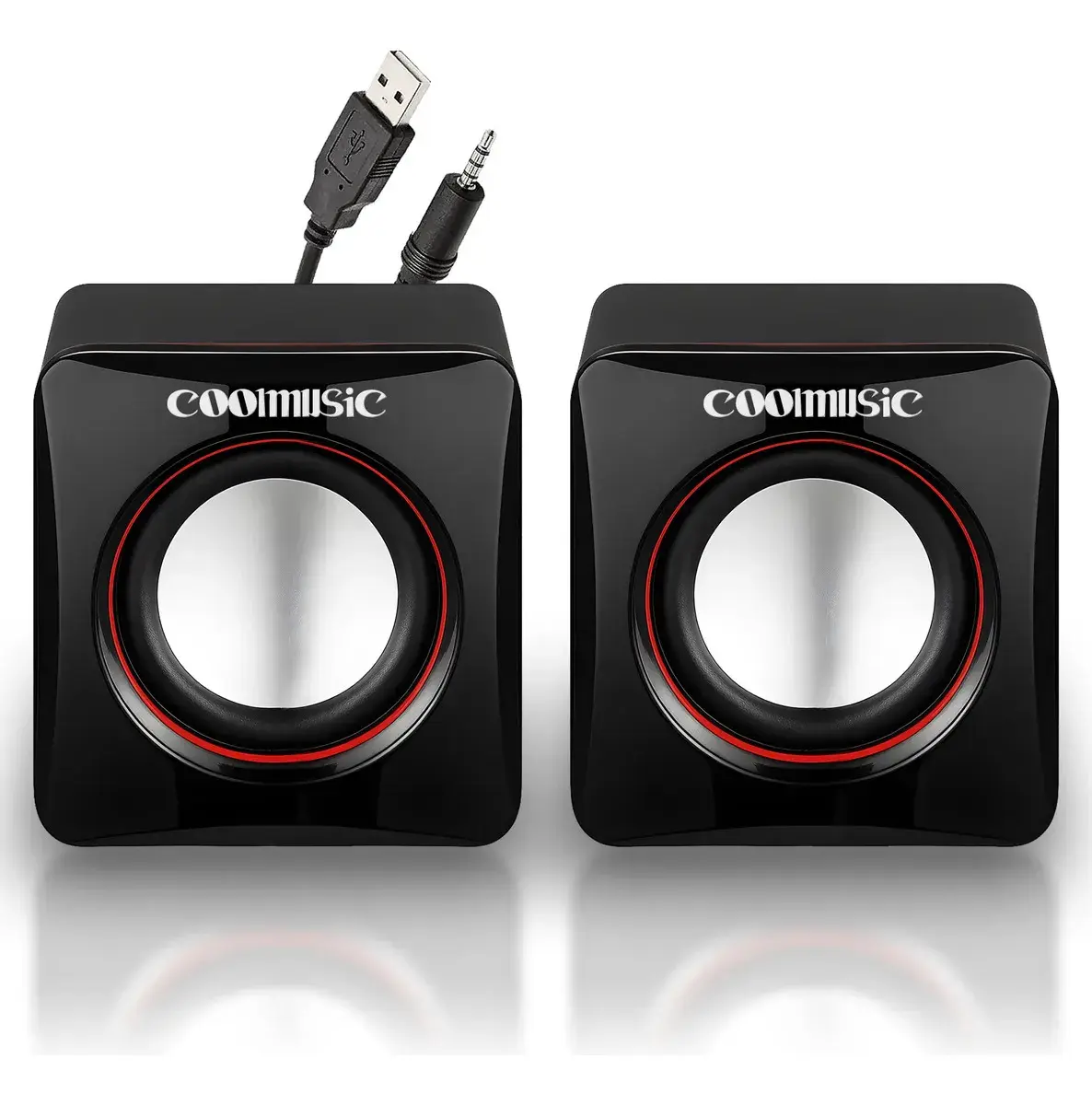 Caixa Caixinha De Som Potente Pc Notebook Subwoofer Para Computador 6w Usb P2 Alto Falante De Mesa Coolmusic