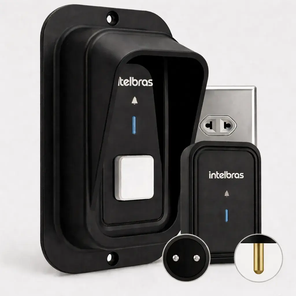 Kit Campainha Intelbras Cib 101 + Protetor Antivandalismo