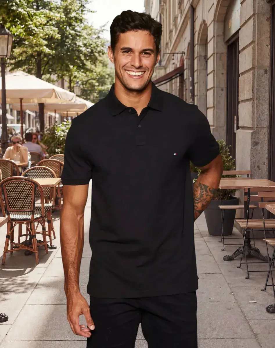 Camisa Tommy Hilfiger Masculino Curta Im 1985 Regular Polo