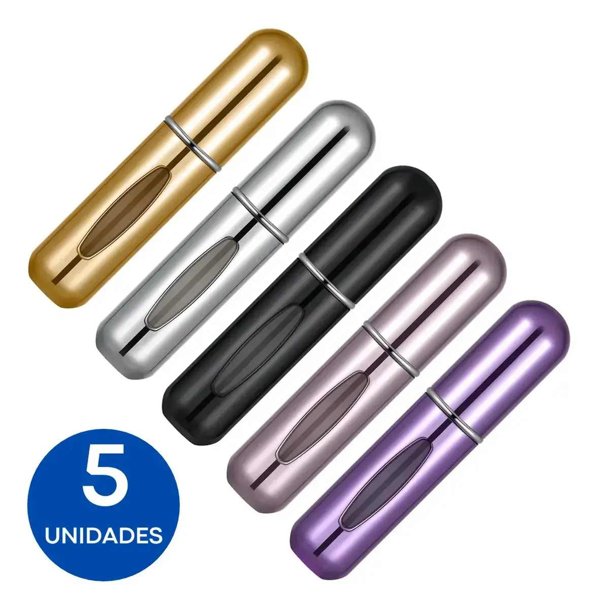 5 Porta Perfume Viagem 5ml Mini Spray Recarregável Portátil