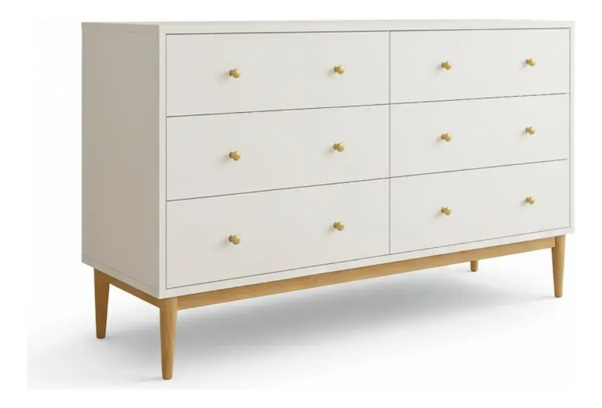 Cômoda Oslo 6 Gavetas Luxo Moderno Cores Premium