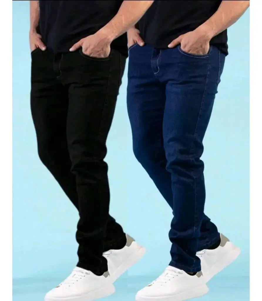 Kit 2 Calças Jeans Masculina Costura Reforçada