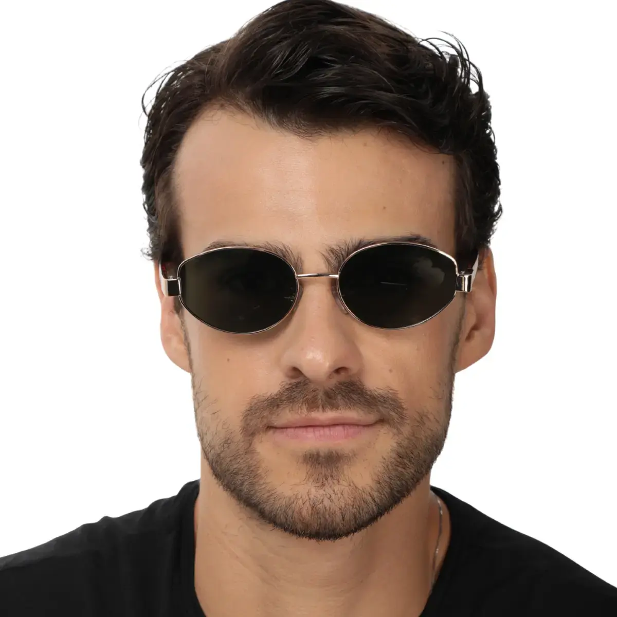 Óculos Sol Masculino Oval Uv400 Proteção Ór Eyewear Chiara