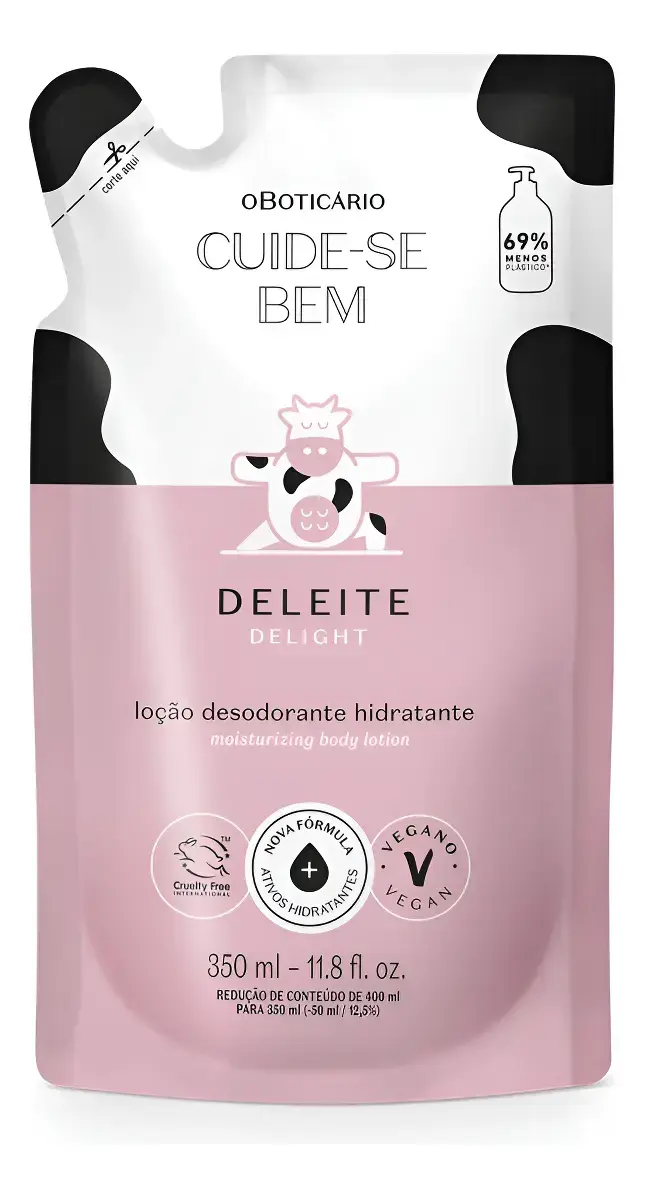 O Boticário Deleite Loção Hidratante Desodorante Corporal Sachê Gourmand 350 Ml