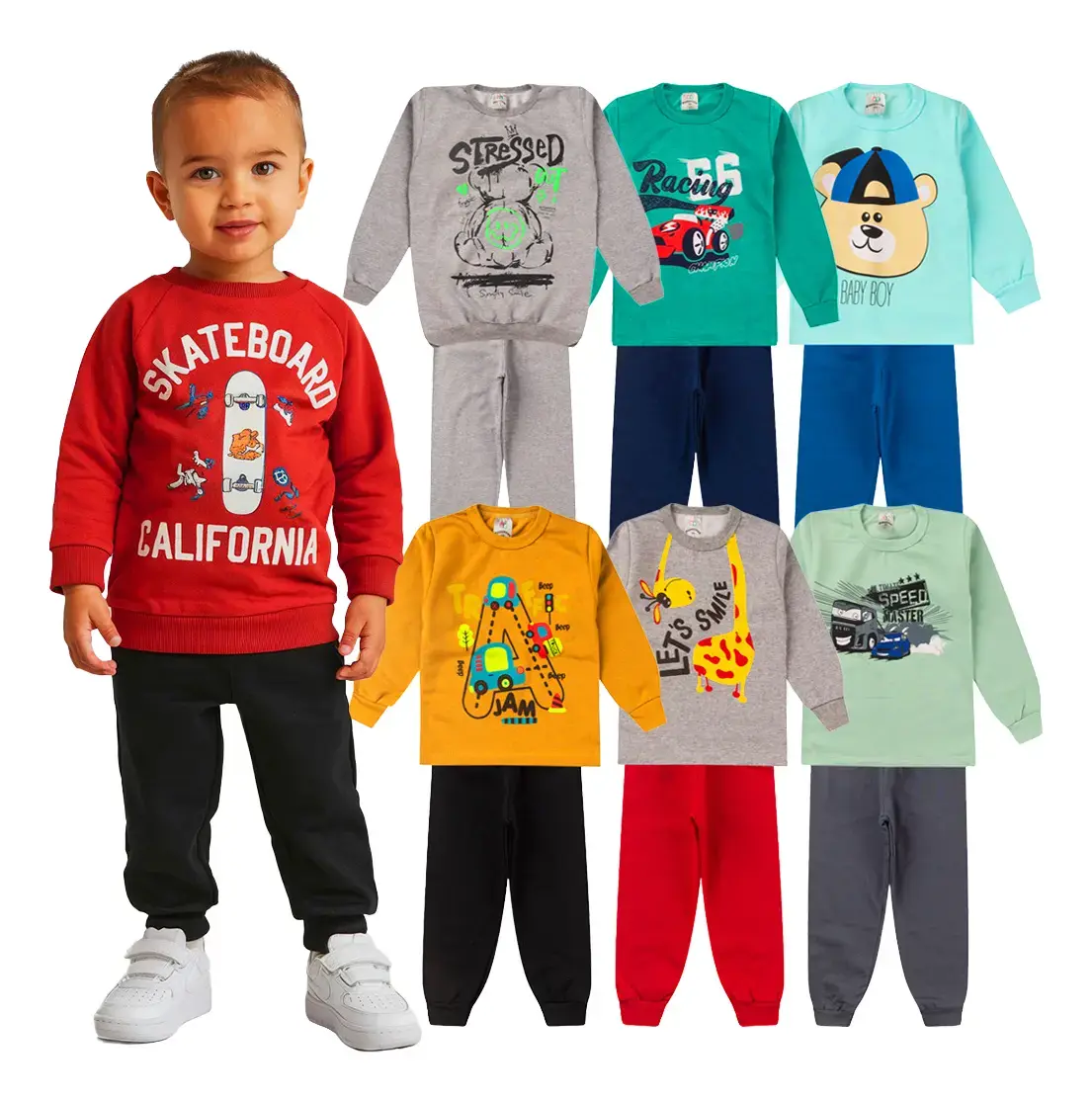 Kit Moletom Inverno 4 Peças Infantil Meninos Com Desconto
