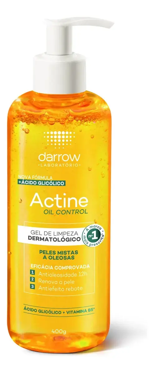 Gel de Limpeza Facial Darrow Actine Oil Control Pele Mista Oleosa 400g
