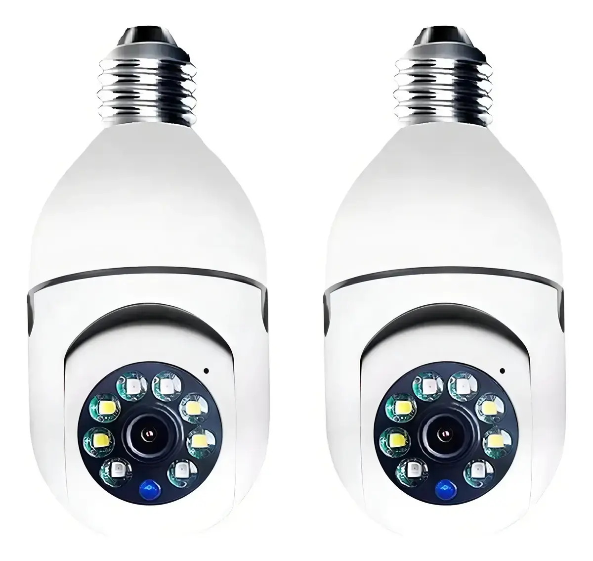 Kit 2 Câmeras Segurança 360º Jortan Wifi IP HD Visão Noturna Lâmpada