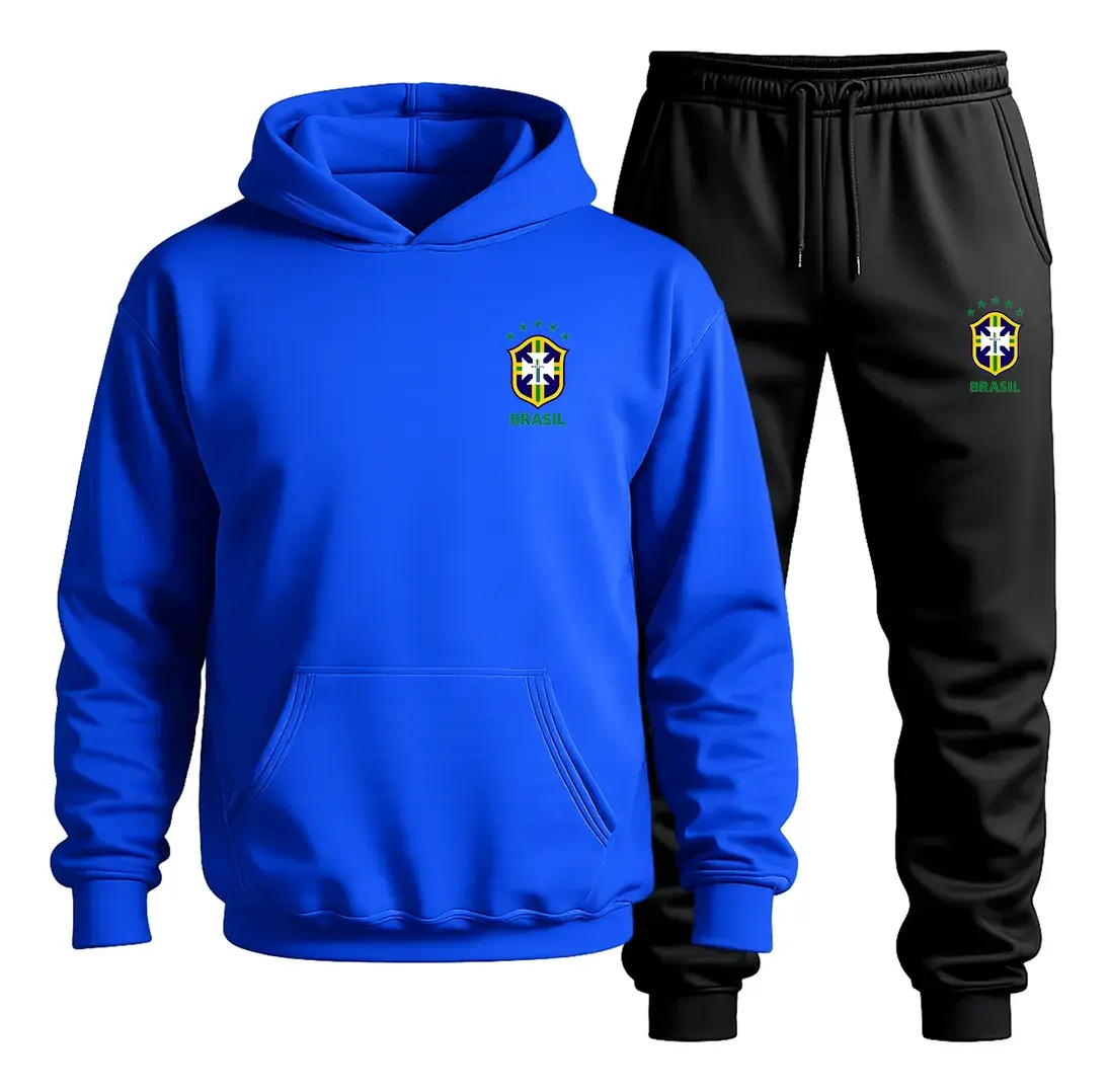 Conjunto Moletom Canguru Calça Blusa Seleção Brasileira