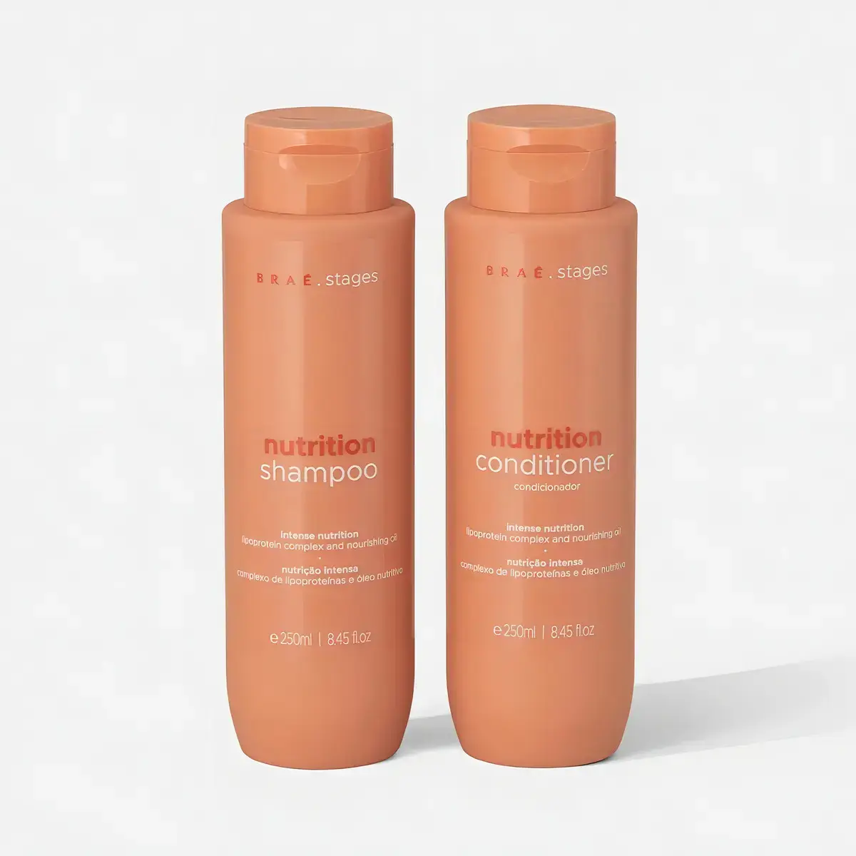 Kit Braé Stages Nutrição: Shampoo e Condicionador para Cabelos Ressecados e sem Vida